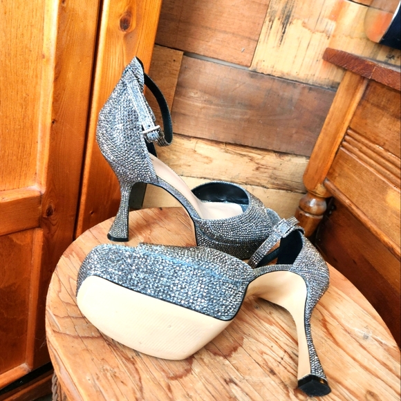 MIX NO.6 LAPEA PLATFORM RHINESTONE COVERED SANDALS/HEELS-SIZE 8.5 - Picture 7 of 12